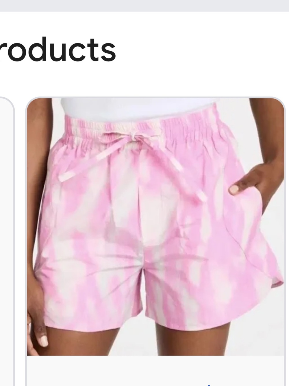 Ganni Pink and White Tie-Dye Drawstring Shorts